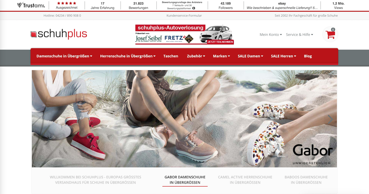 schuhplus Webseite