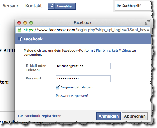 bei facebook neu anmelden