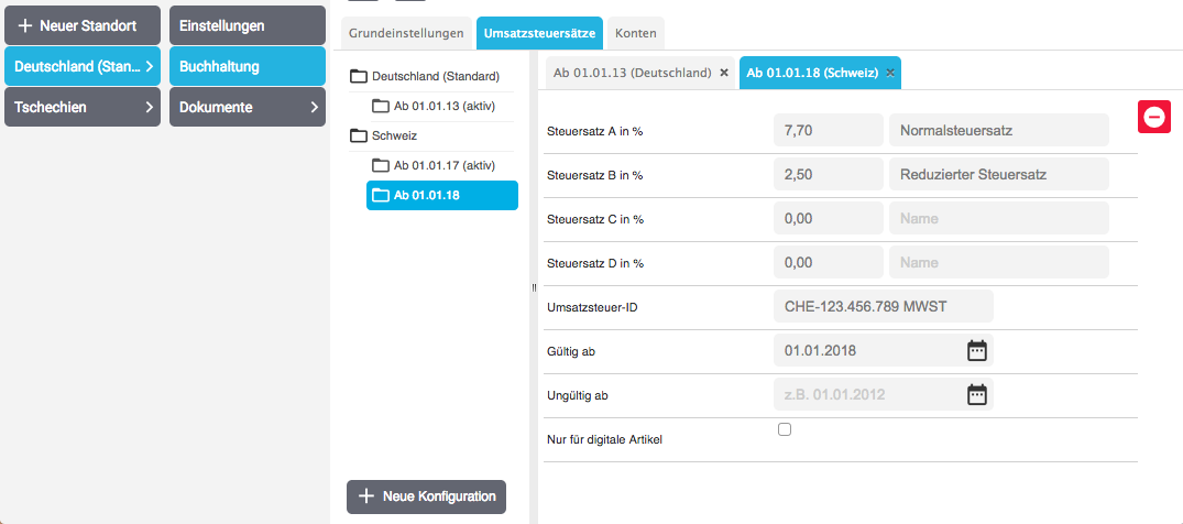 Steuereinstellungen plentymarkets