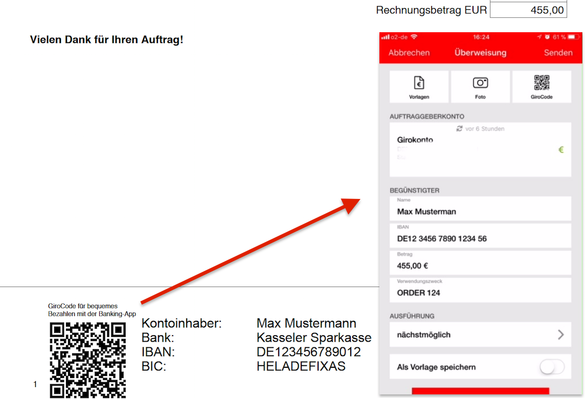 GiroCode plentymarkets Rechnung