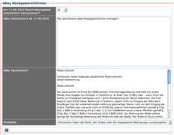 Widerrufsbelehrung eBay