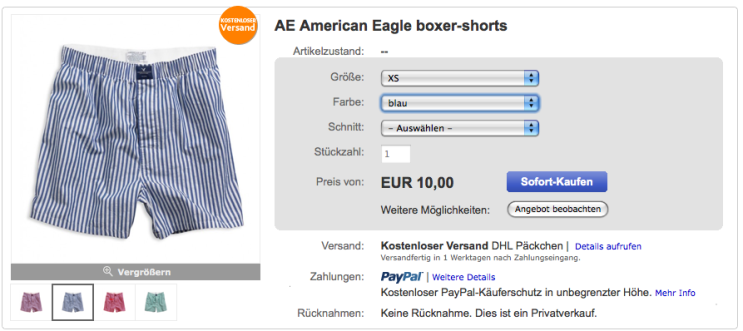 eBay-Listings aktualisieren